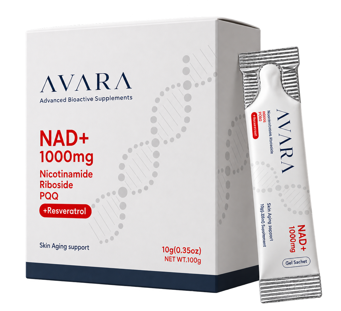 Avara NAD+ 1000mg box and sachet